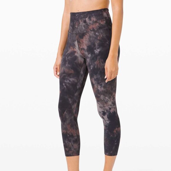 New Lululemon Align HR Crop 23" Diamond Dye Graphite Grey Pink Pastel Size 4 - Picture 1 of 4